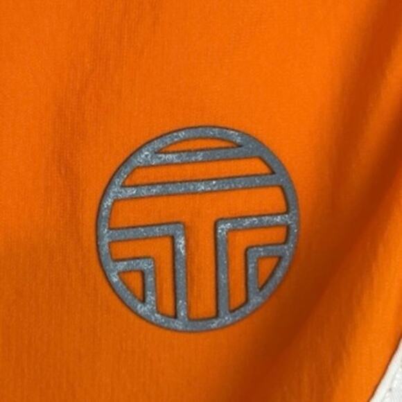 Tory Burch Sport Orange Pull On Mid Rise Stretch Workout Athletic Short Size S - Picture 4 of 5